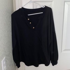 Black, Long sleeve, button up